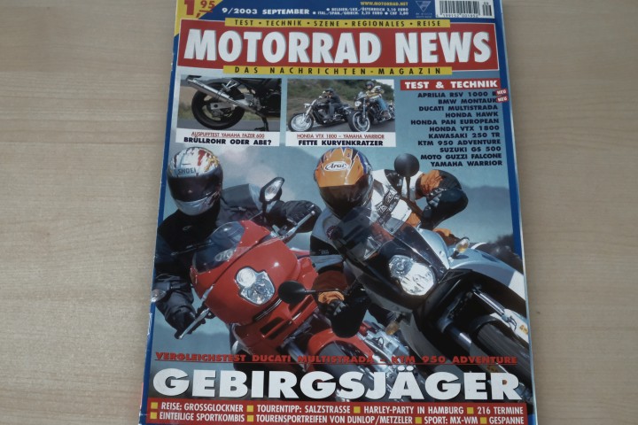 Deckblatt Motorrad News (09/2003)